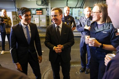 The Prime Minister on HMS Diamond