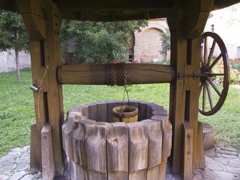 Europe. Romania. Bukovina. Dragomirna Monastery. Well Europe. Romania. Bukovina. Dragomirna monastery. Well