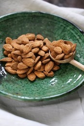 Shelled almonds, products rich in Vitamin E for a healthy diet, Italy, Europe