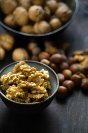 Walnuts, almonds and hazelnuts, products rich in Vitamin E for a healthy diet, Italy, Europe