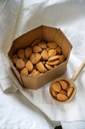 Shelled almonds, products rich in Vitamin E for a healthy diet, Italy, Europe