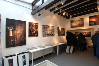 Photographer shop in Tai Kang Rd, art galleries, cafes, shops hidden in an alley with typical renovated Shikumen houses. Shanghai, China, Asia
