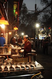 Muslim district with night food market. Shaanxi, Xi'An, China
