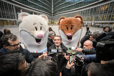 Mascots of Cortina 2026 Winter Olympics, Milano, Italy - 27 Feb 2024