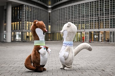 Mascots of Cortina 2026 Winter Olympics, Milano, Italy - 27 Feb 2024