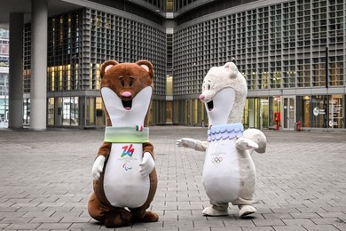 Mascots of Cortina 2026 Winter Olympics, Milano, Italy - 27 Feb 2024