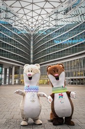 Mascots of Cortina 2026 Winter Olympics, Milano, Italy - 27 Feb 2024