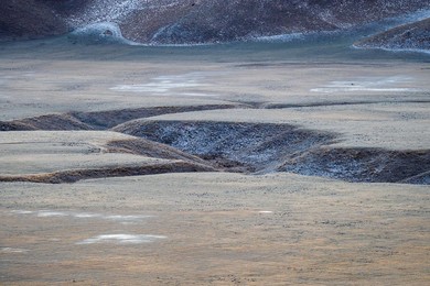View from Pian Grande of Castelluccio di Norcia, Umbria, Italy, Europe