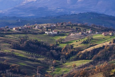 View from Loro Piceno, Marche, Italy, Europe