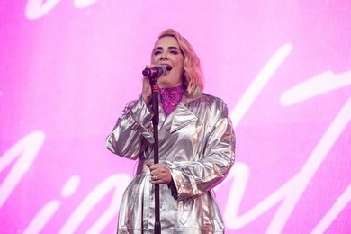 Claire Richards performing live at Mighty Hoopla Festival, Brockwell Park, London on 01 June 2024