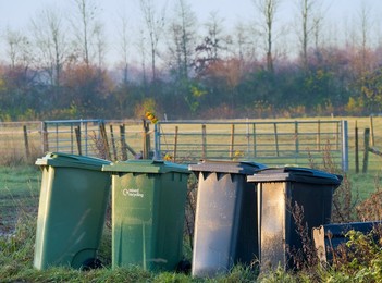 Garbage bins out for collection in Radley Village