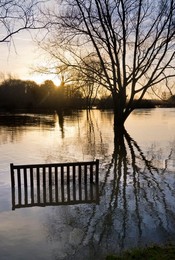 Flooding as the Thames overflows by Sandford Lock