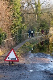 Sandford Lane leading to the Thames flooded after weeks of rain
