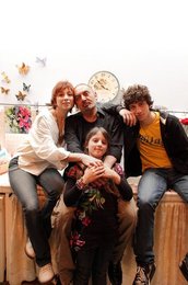 Mango with his family