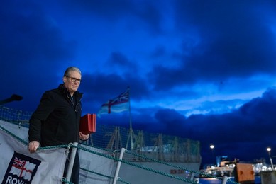 Prime Minister Keir Starmer vists troops on the HMS Iron Duke