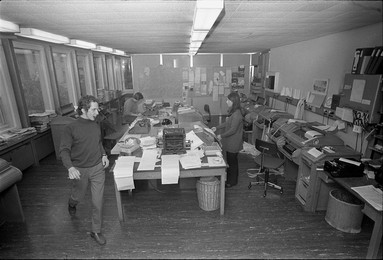 UPI office, editorial staff in Zurich.