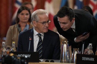 Norway's Prime Minister Jonas Gahr Store at the start of the Joint Expeditionary