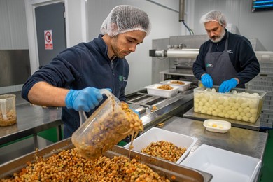 Kitchens for preparing pre-cooked food to distribute among the poorest, Vilassar de Dalt, Ferrer Sustainability Foundation, Barcelona, Spain, Europe. The Ferrer Sustainability Foundation is a non-profit organisation that aims to transform lives and work t