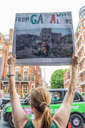 Protest outside the Israeli Embassy after deadly attacks on Iran