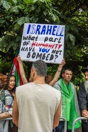 Protest outside the Israeli Embassy after deadly attacks on Iran
