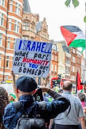 Protest outside the Israeli Embassy after deadly attacks on Iran