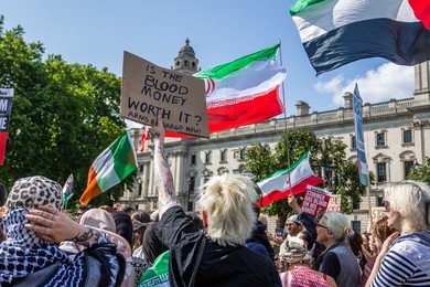 Emergency Protest outside Parliament Square after Israeli strikes on Iran