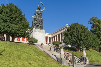 Statue of Bavaria. Theresienwiese Home of The Oktoberfest. Munich. Germany. Europe