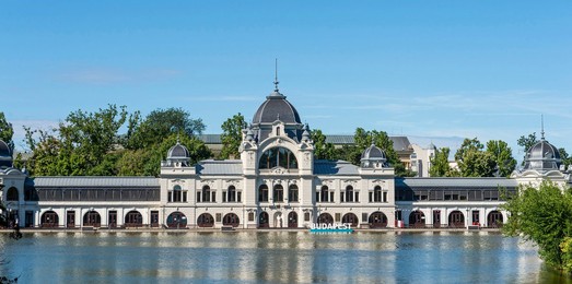 Building At The City Park And Little Lake. Budapest. Hungary