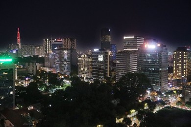 Night View of Ho Chi Minh City. Vietnam. Indochina. Southeast Asia. Asia