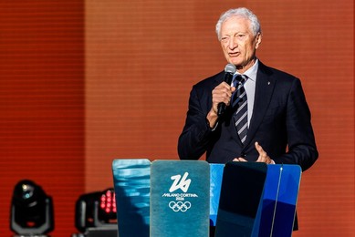 The Olympic Torch departs Rome for the 2026 Milan-Cortina Winter Olympics.