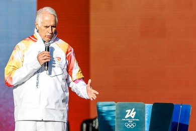 The Olympic Torch departs Rome for the 2026 Milan-Cortina Winter Olympics.