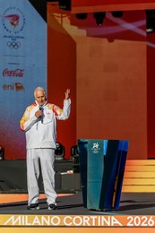The Olympic Torch departs Rome for the 2026 Milan-Cortina Winter Olympics.