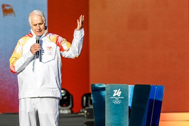 The Olympic Torch departs Rome for the 2026 Milan-Cortina Winter Olympics.