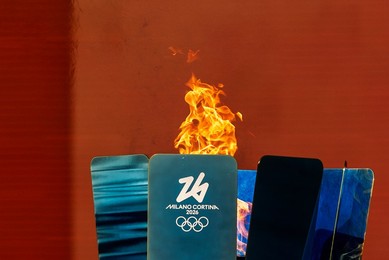 The Olympic Torch departs Rome for the 2026 Milan-Cortina Winter Olympics.