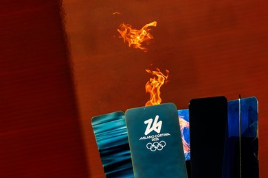 The Olympic Torch departs Rome for the 2026 Milan-Cortina Winter Olympics.