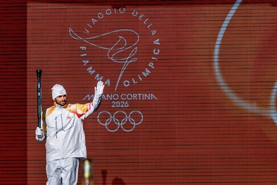 The Olympic Torch departs Rome for the 2026 Milan-Cortina Winter Olympics.
