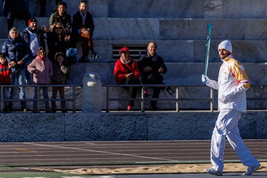 The Olympic Torch departs Rome for the 2026 Milan-Cortina Winter Olympics.