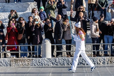 The Olympic Torch departs Rome for the 2026 Milan-Cortina Winter Olympics.