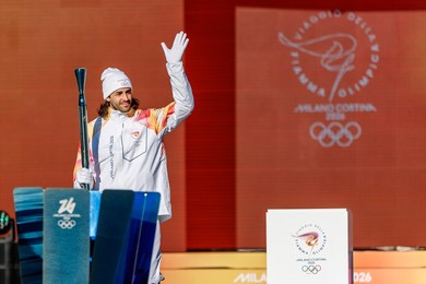 The Olympic Torch departs Rome for the 2026 Milan-Cortina Winter Olympics.