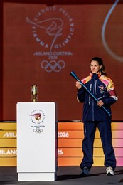 The Olympic Torch departs Rome for the 2026 Milan-Cortina Winter Olympics.