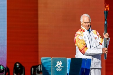 The Olympic Torch departs Rome for the 2026 Milan-Cortina Winter Olympics.