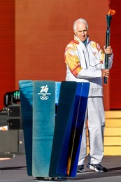 The Olympic Torch departs Rome for the 2026 Milan-Cortina Winter Olympics.