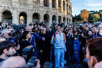 The Olympic Torch departs Rome for the 2026 Milan-Cortina Winter Olympics.