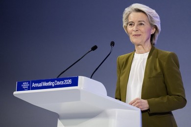 Ursula von der Leyen, President of the European Commission speaks at the World Economic Forum Annual Meeting 2026