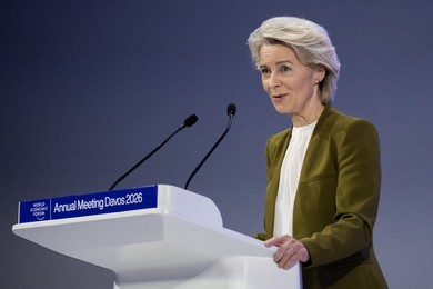 Ursula von der Leyen, President of the European Commission speaks at the World Economic Forum Annual Meeting 2026