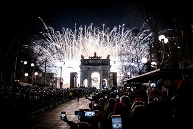 Milan-Cortina 2026 Olympics: Lighting of the Olympic cauldron at the Arco della Pace