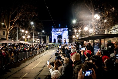 Milan-Cortina 2026 Olympics: Lighting of the Olympic cauldron at the Arco della Pace