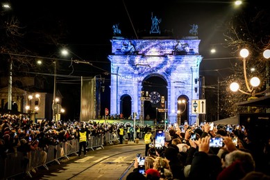 Milan-Cortina 2026 Olympics: Lighting of the Olympic cauldron at the Arco della Pace