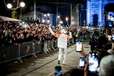 Milan-Cortina 2026 Olympics: Lighting of the Olympic cauldron at the Arco della Pace