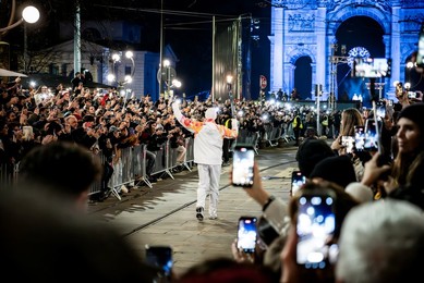 Milan-Cortina 2026 Olympics: Lighting of the Olympic cauldron at the Arco della Pace